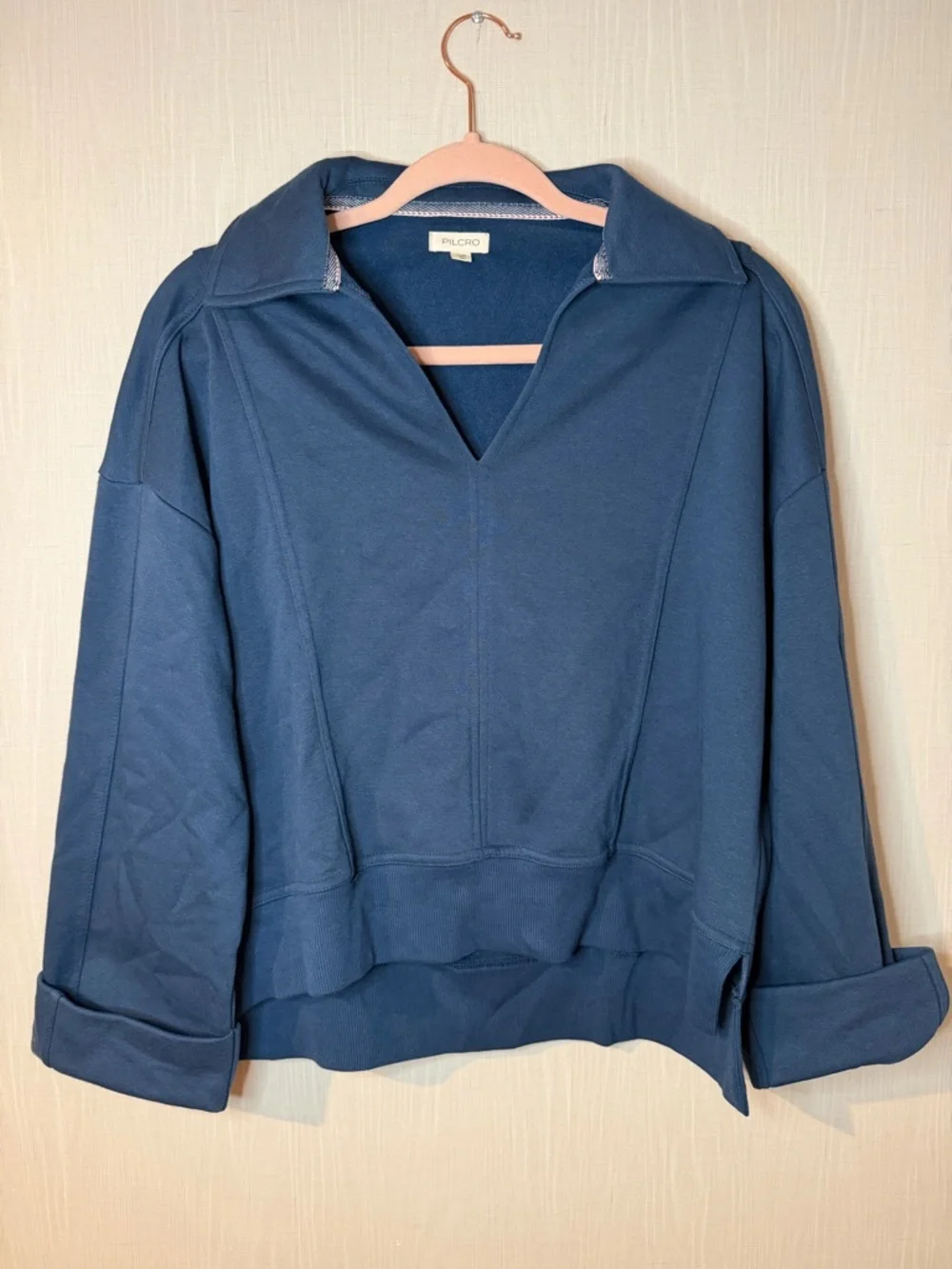 Anthropologie Pilcro Johnny V-Neck Collar Pullover Sweatshirt XXS Petite - Picture 2 of 6